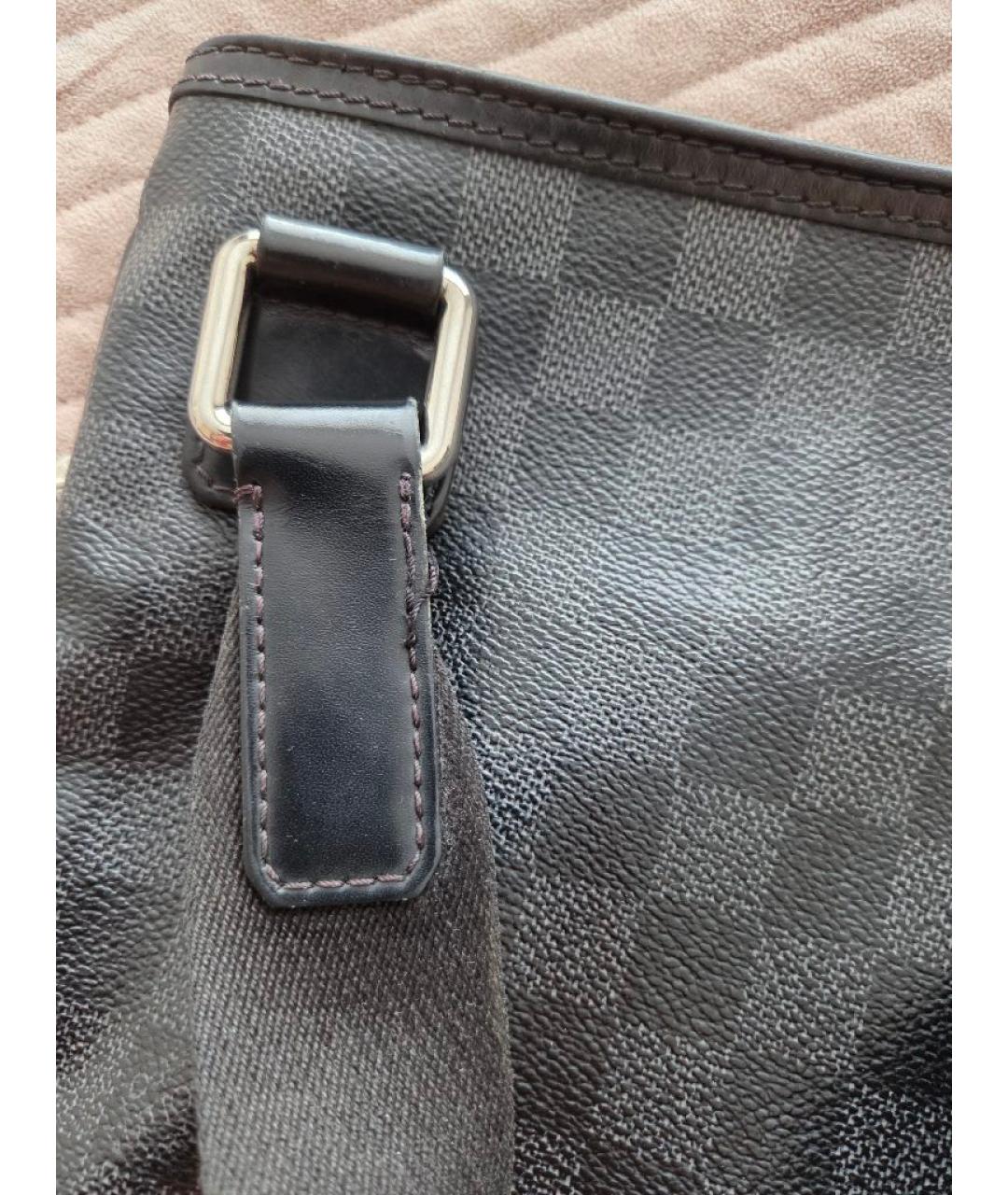 LOUIS VUITTON Антрацитовая кожаная сумка на плечо, фото 5