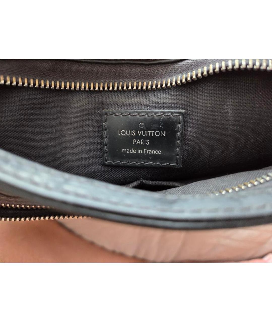 LOUIS VUITTON Антрацитовая кожаная сумка на плечо, фото 3