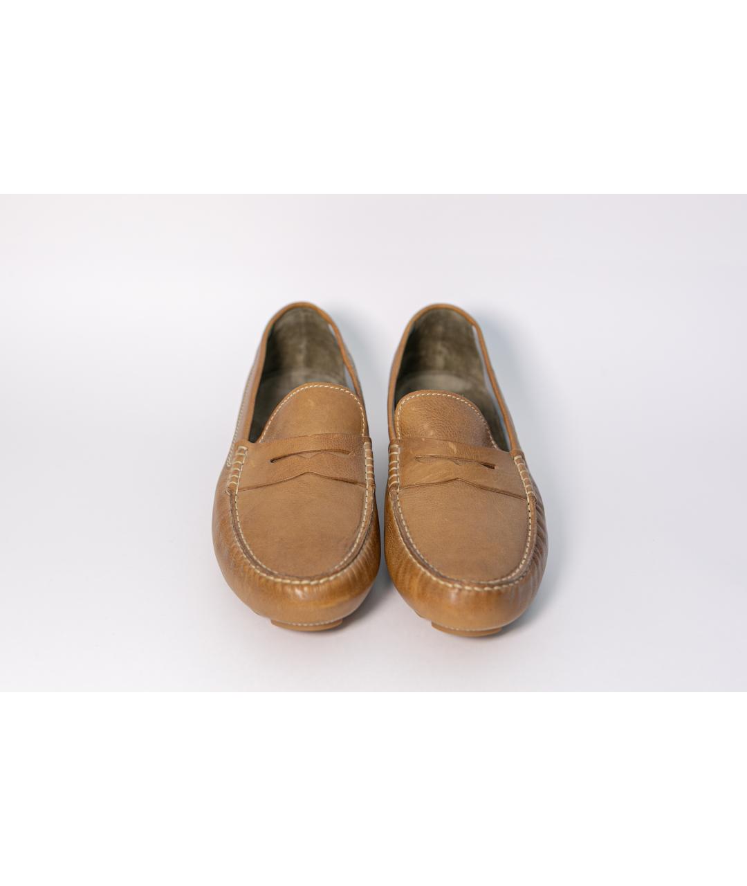 LARDINI Бежевые кожаные мокасины, фото 2