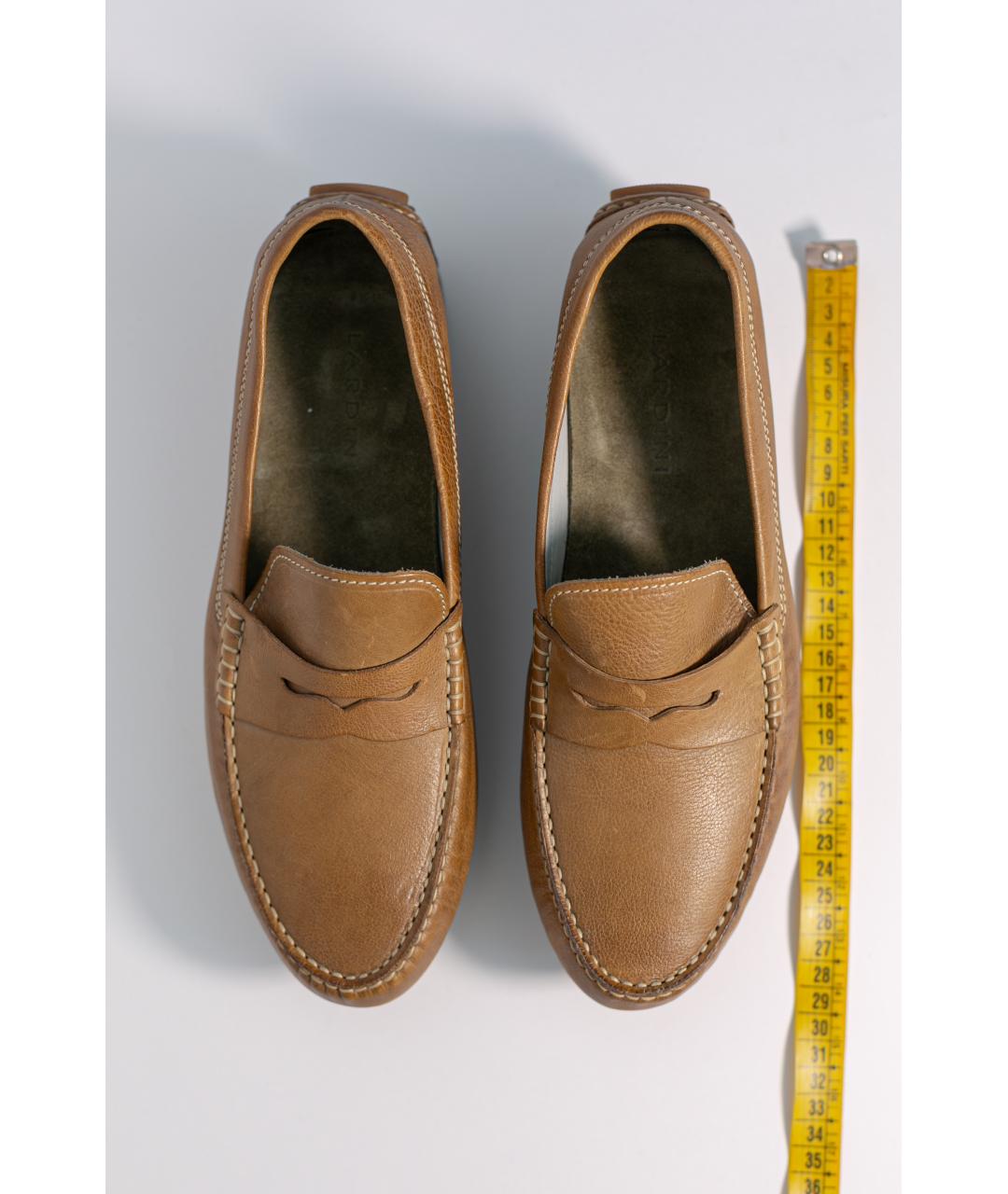 LARDINI Бежевые кожаные мокасины, фото 3