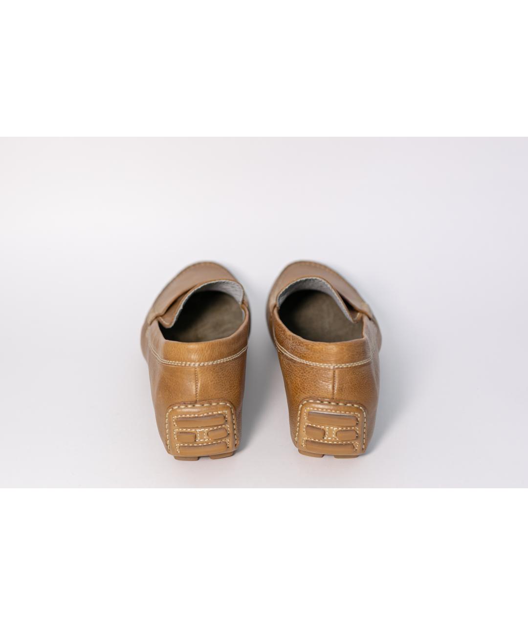 LARDINI Бежевые кожаные мокасины, фото 4