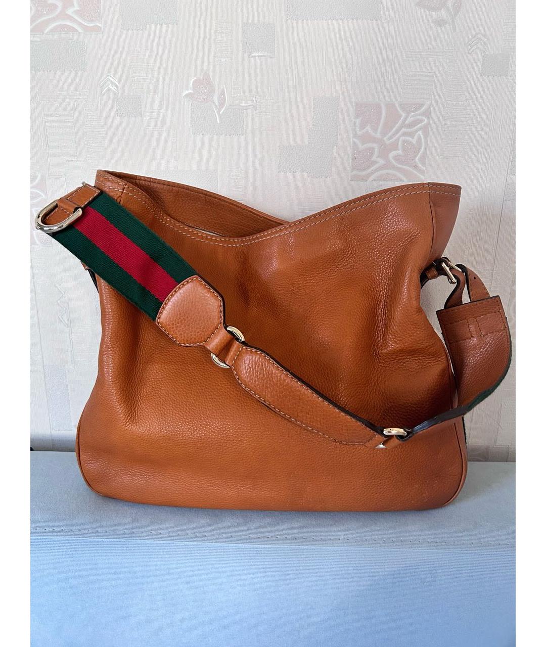 GUCCI Оранжевая кожаная сумка тоут, фото 7