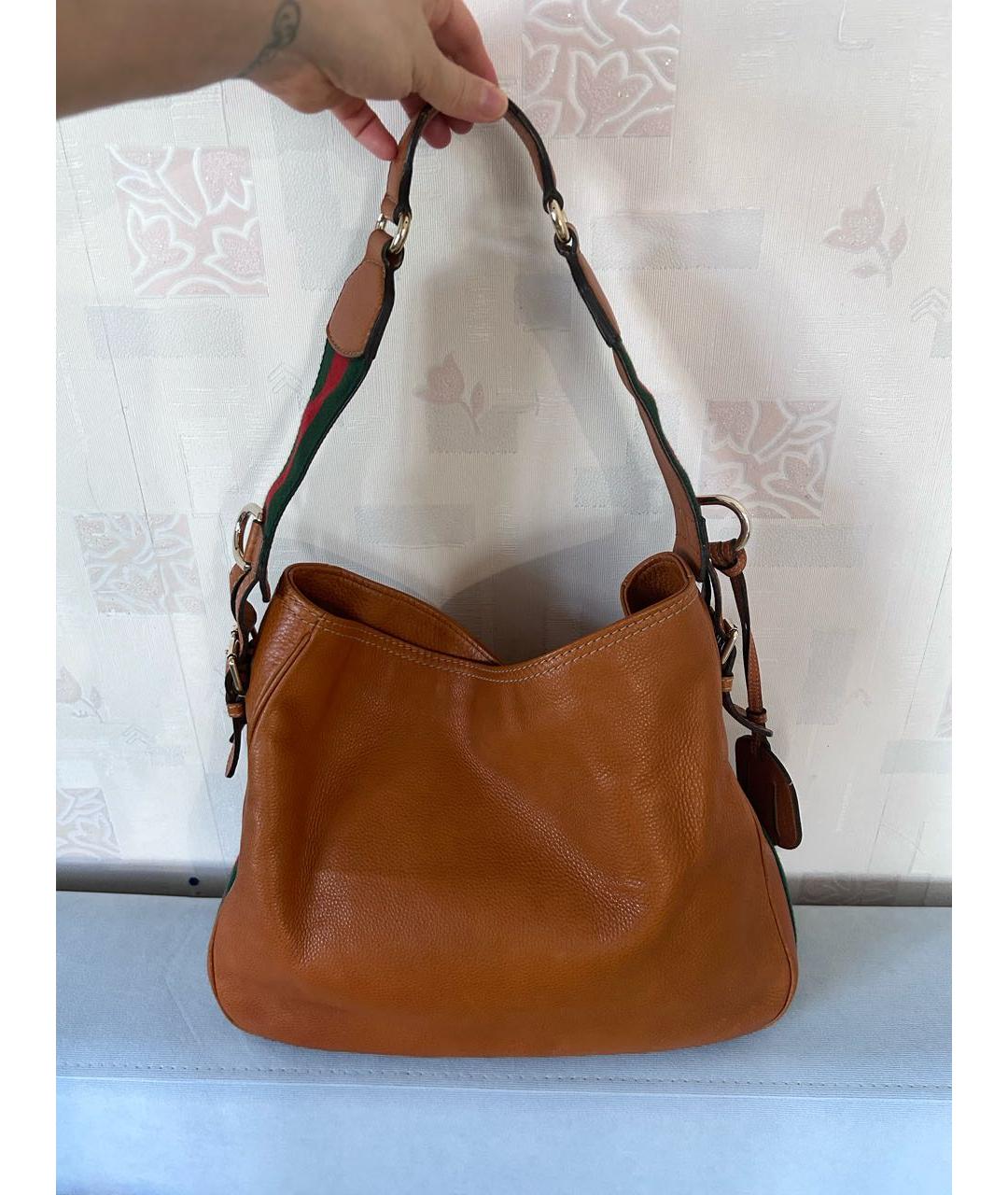 GUCCI Оранжевая кожаная сумка тоут, фото 6