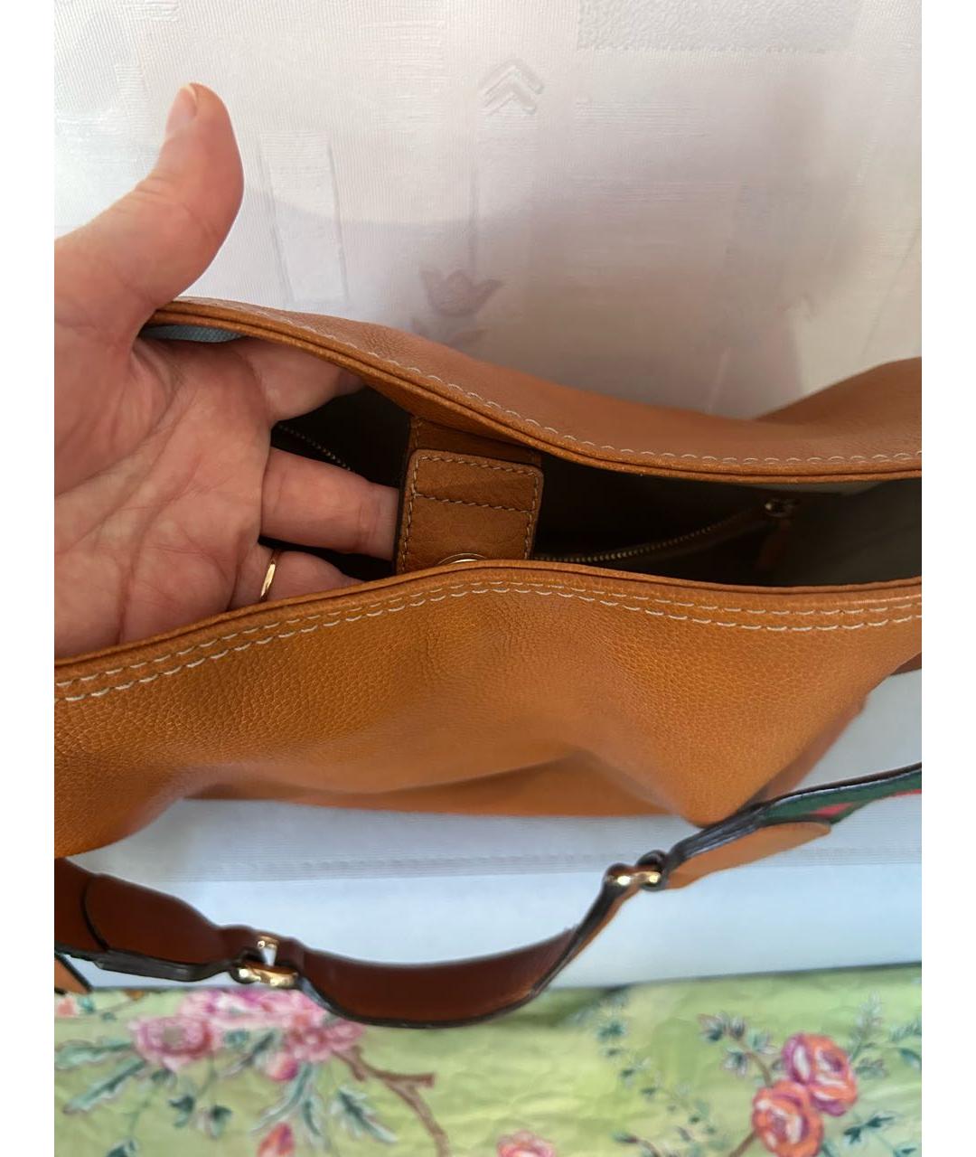 GUCCI Оранжевая кожаная сумка тоут, фото 5