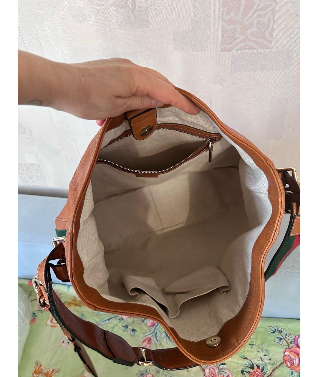 GUCCI Оранжевая кожаная сумка тоут, фото 4