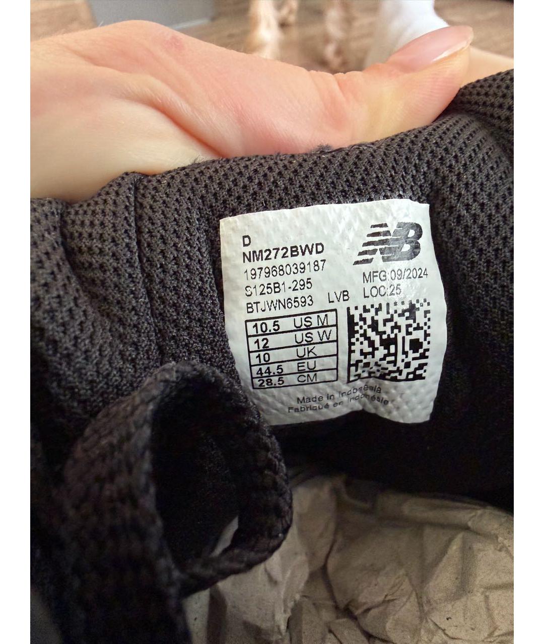 NEW BALANCE Черные замшевые низкие кроссовки / кеды, фото 7