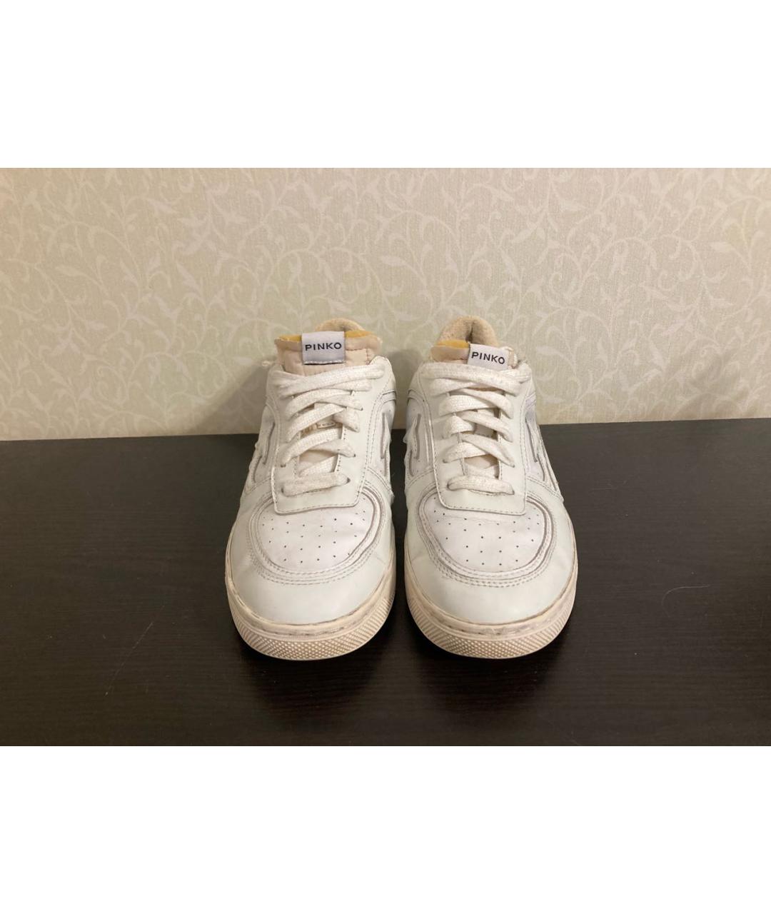 PINKO Белые кожаные кеды, фото 2