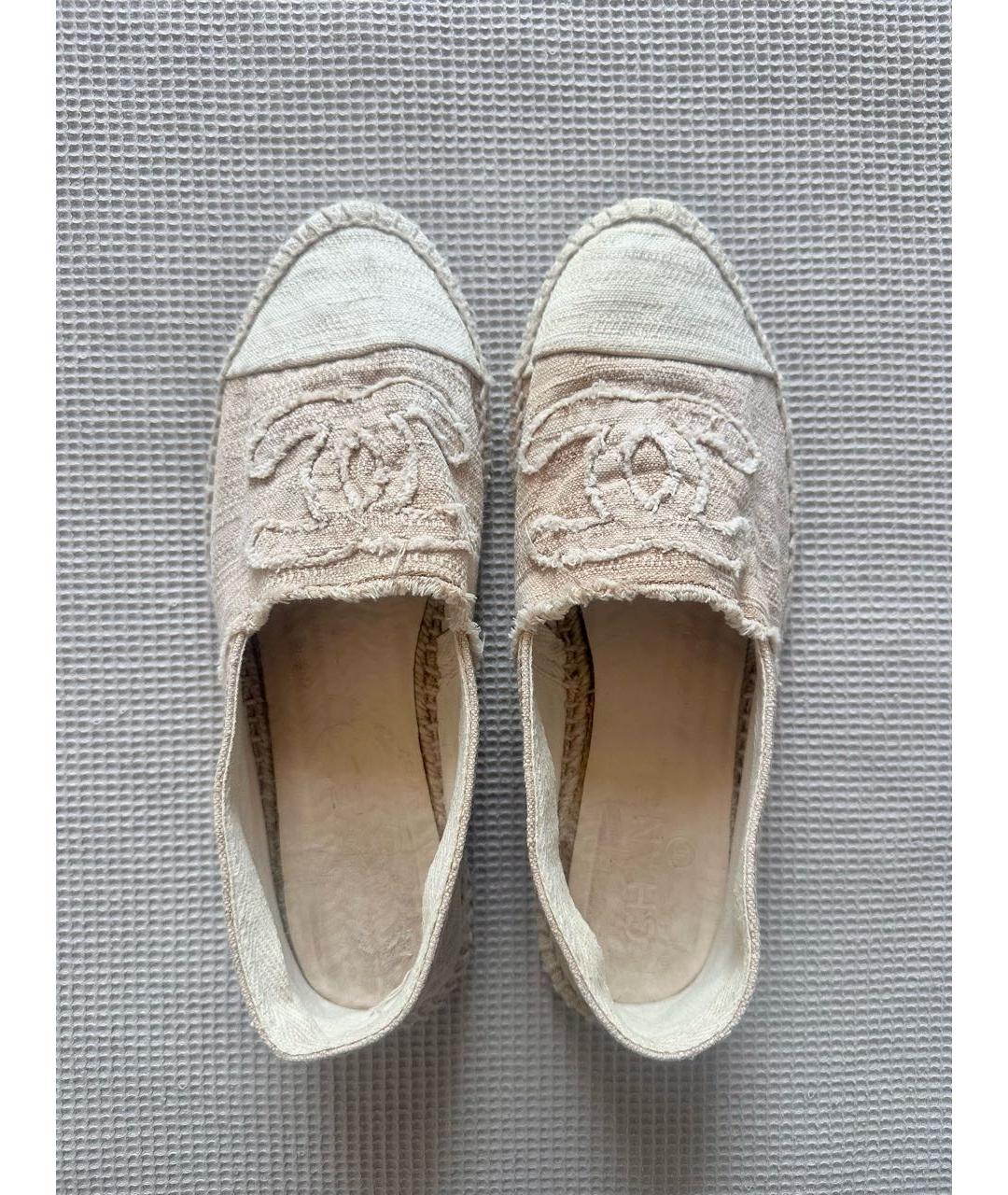 CHANEL Бежевые текстильные эспадрильи, фото 3