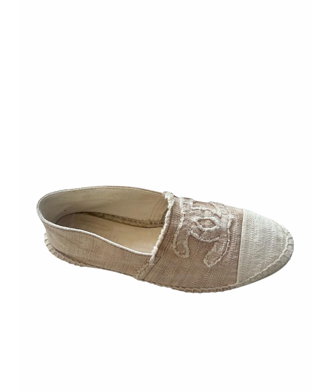 CHANEL Бежевые текстильные эспадрильи, фото 1