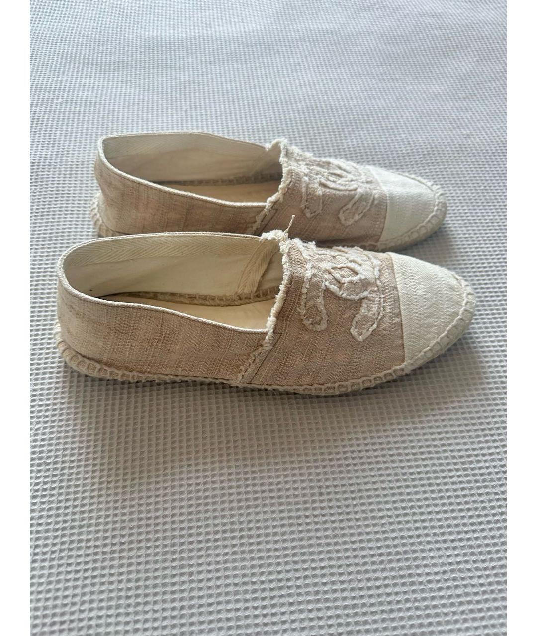 CHANEL Бежевые текстильные эспадрильи, фото 2