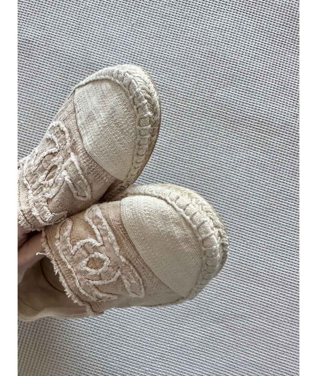 CHANEL Бежевые текстильные эспадрильи, фото 5