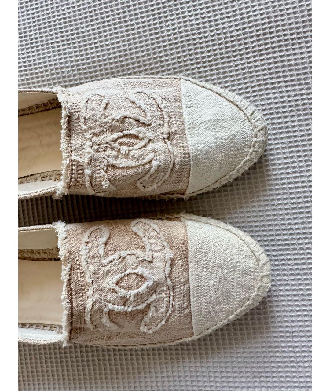 CHANEL Бежевые текстильные эспадрильи, фото 6