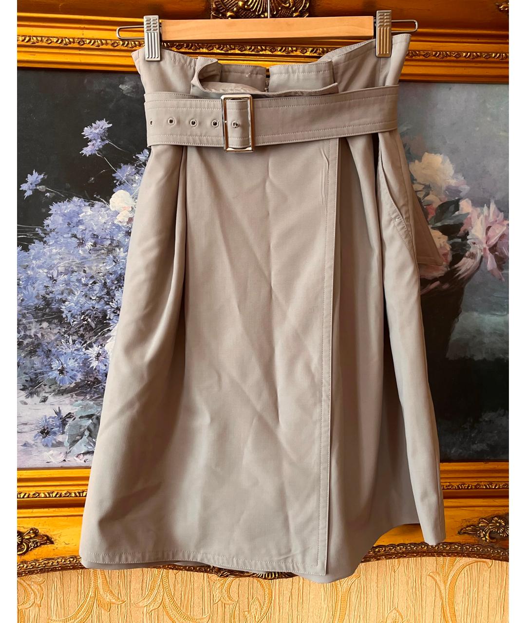 MAX MARA Серые хлопко-эластановые шорты, фото 2