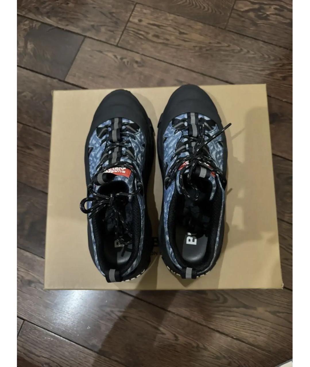 BURBERRY Темно-синие кожаные кроссовки, фото 2