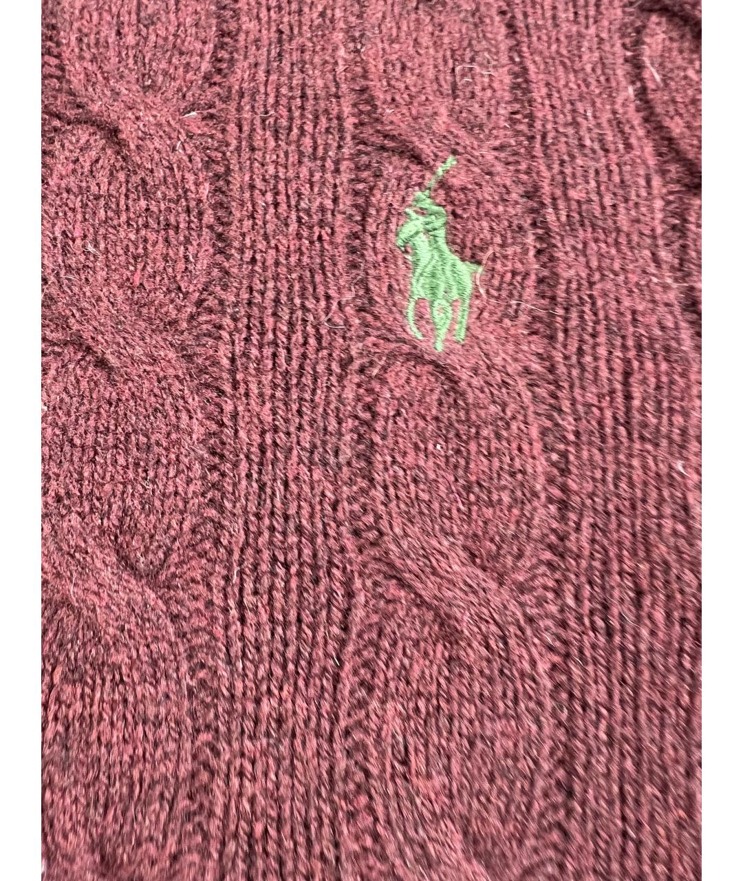 RALPH LAUREN Бордовый шерстяной джемпер / свитер, фото 2