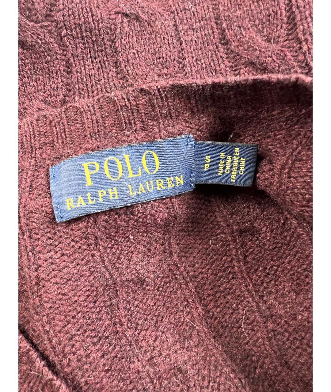 RALPH LAUREN Бордовый шерстяной джемпер / свитер, фото 3