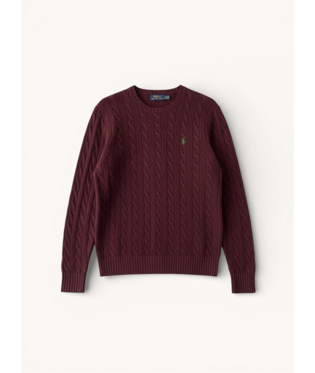 RALPH LAUREN Бордовый шерстяной джемпер / свитер, фото 6