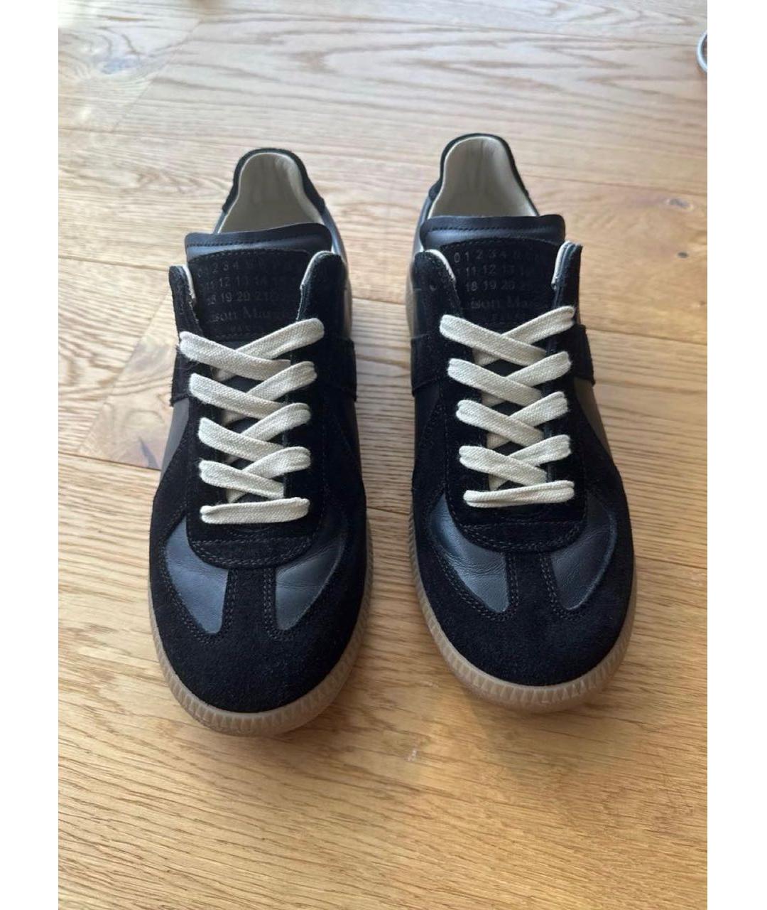 MAISON MARGIELA Черные замшевые кеды, фото 2