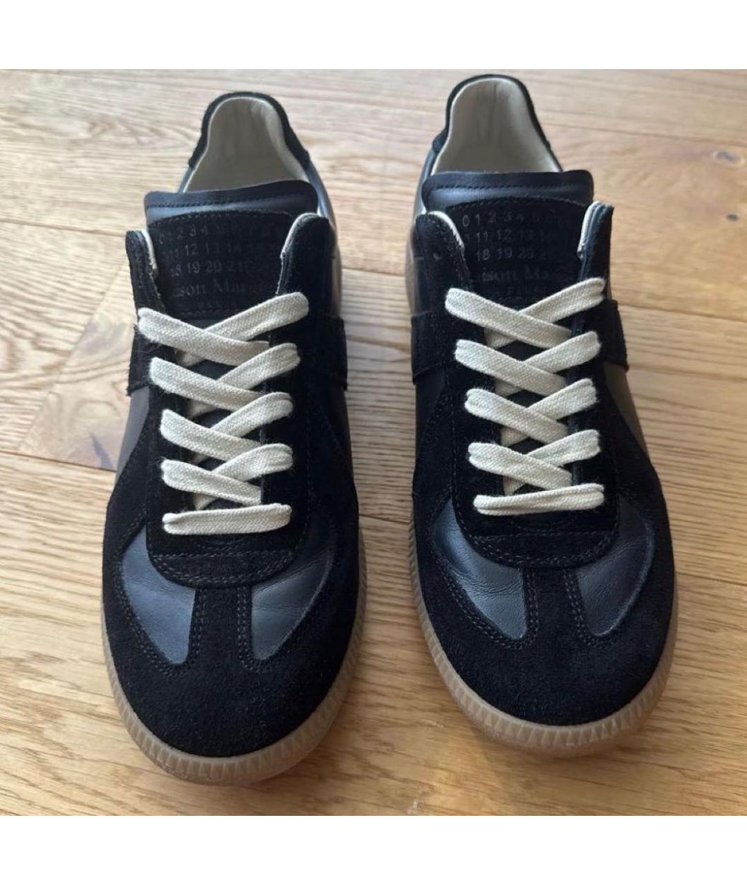 MAISON MARGIELA Черные замшевые кеды, фото 3