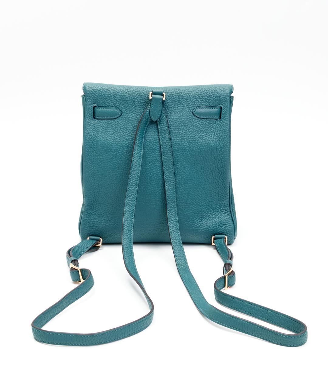 HERMES Голубой кожаный рюкзак, фото 3