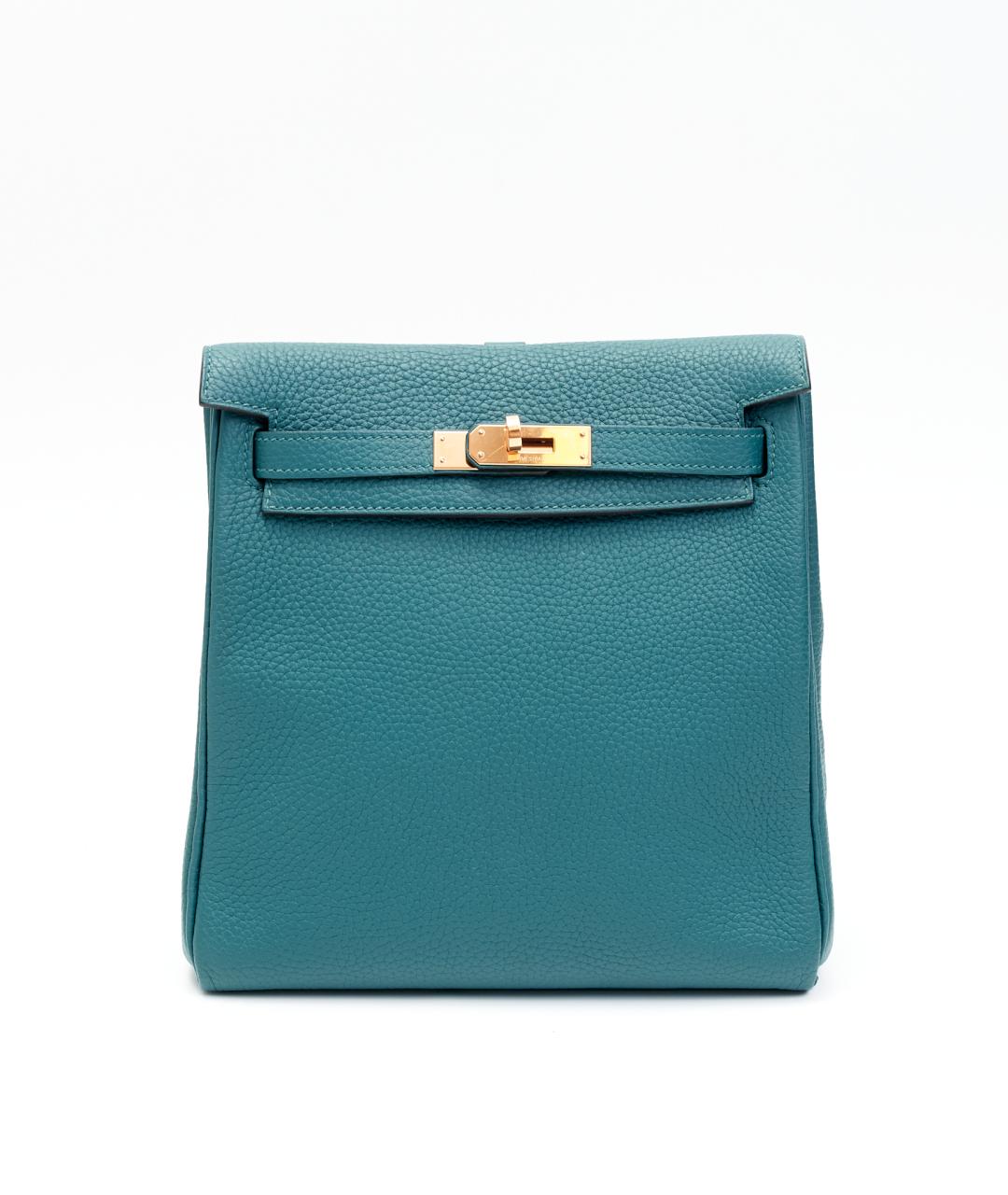 HERMES Голубой кожаный рюкзак, фото 6