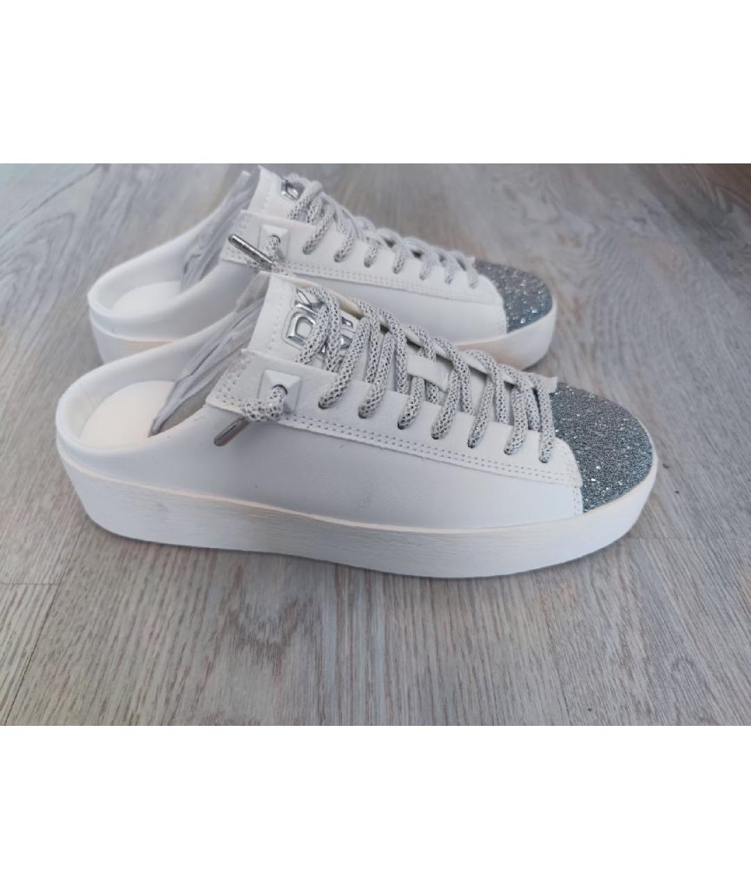 DKNY Белые кожаные сабо, фото 10