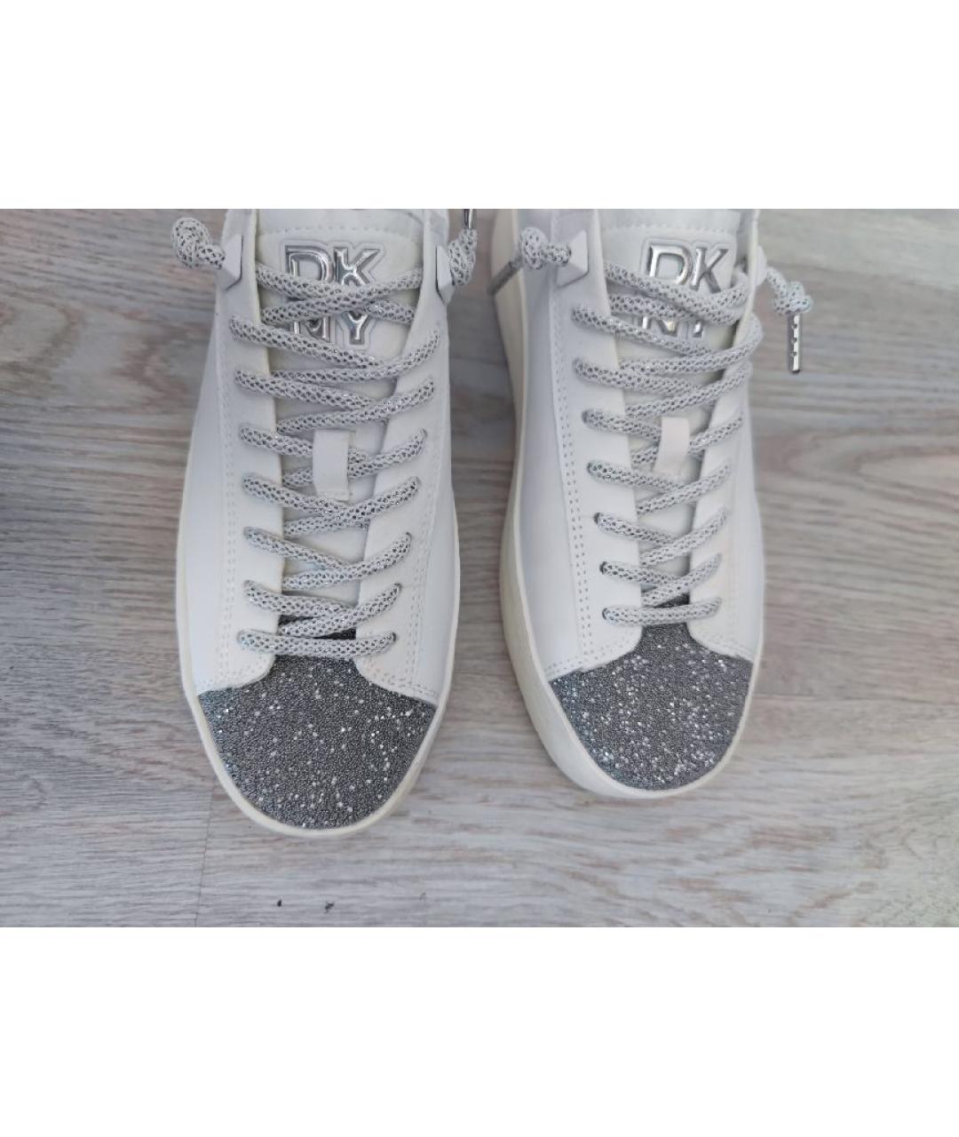 DKNY Белые кожаные сабо, фото 6