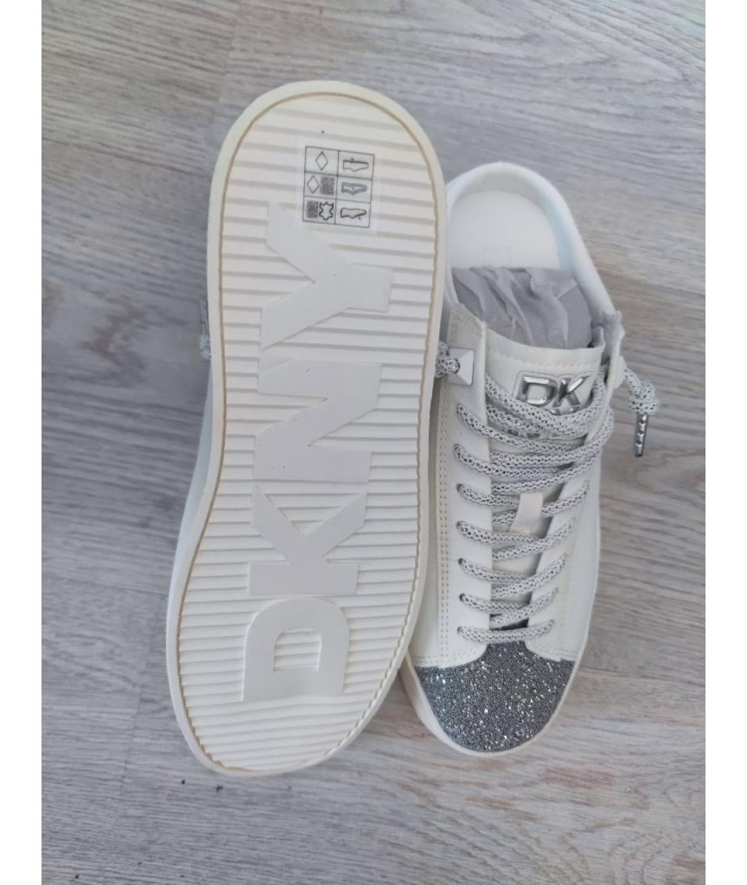 DKNY Белые кожаные сабо, фото 7