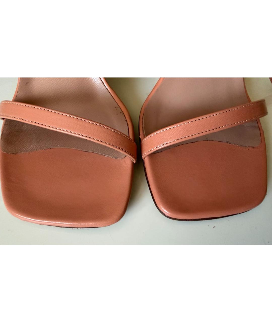 DRIES VAN NOTEN Бежевые кожаные босоножки, фото 3