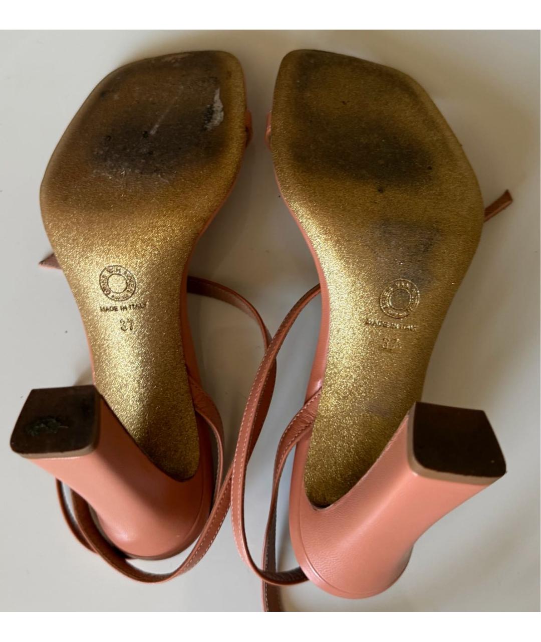 DRIES VAN NOTEN Бежевые кожаные босоножки, фото 6