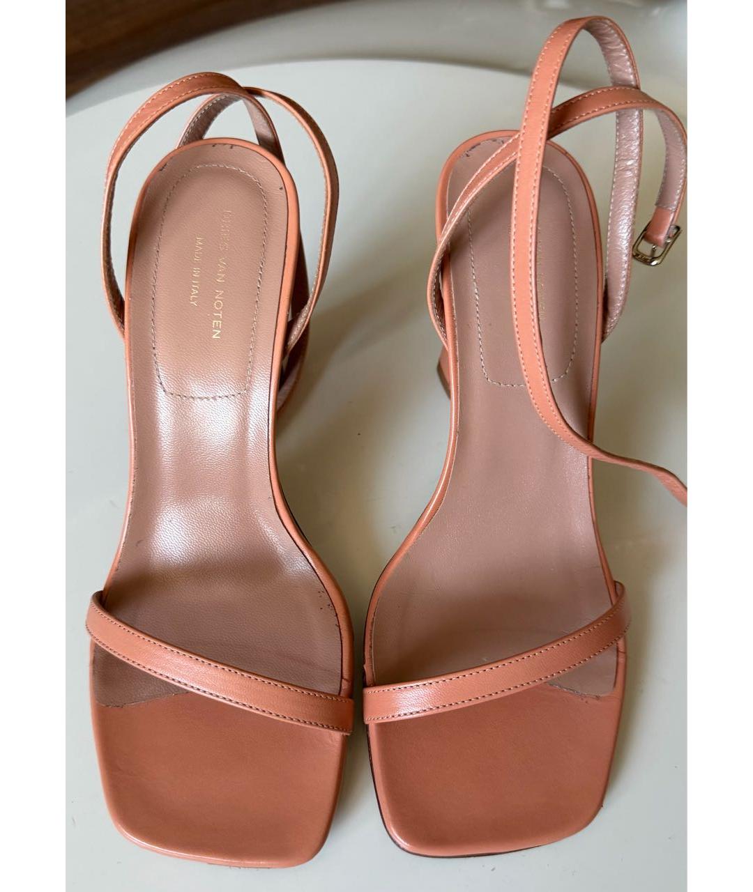 DRIES VAN NOTEN Бежевые кожаные босоножки, фото 2