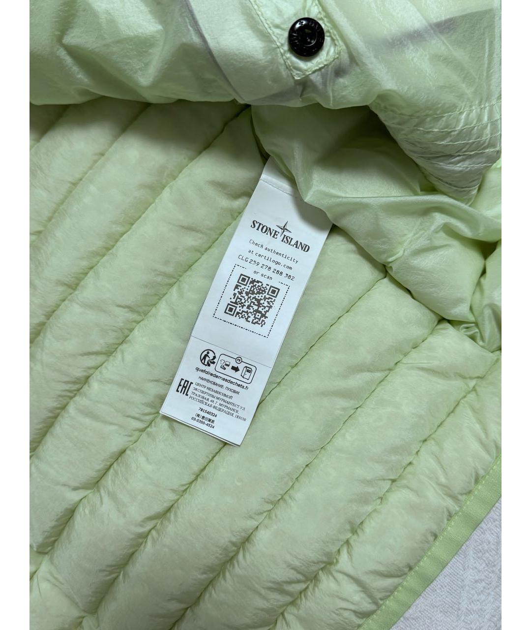 STONE ISLAND Зеленый полиамидовый пуховик, фото 4