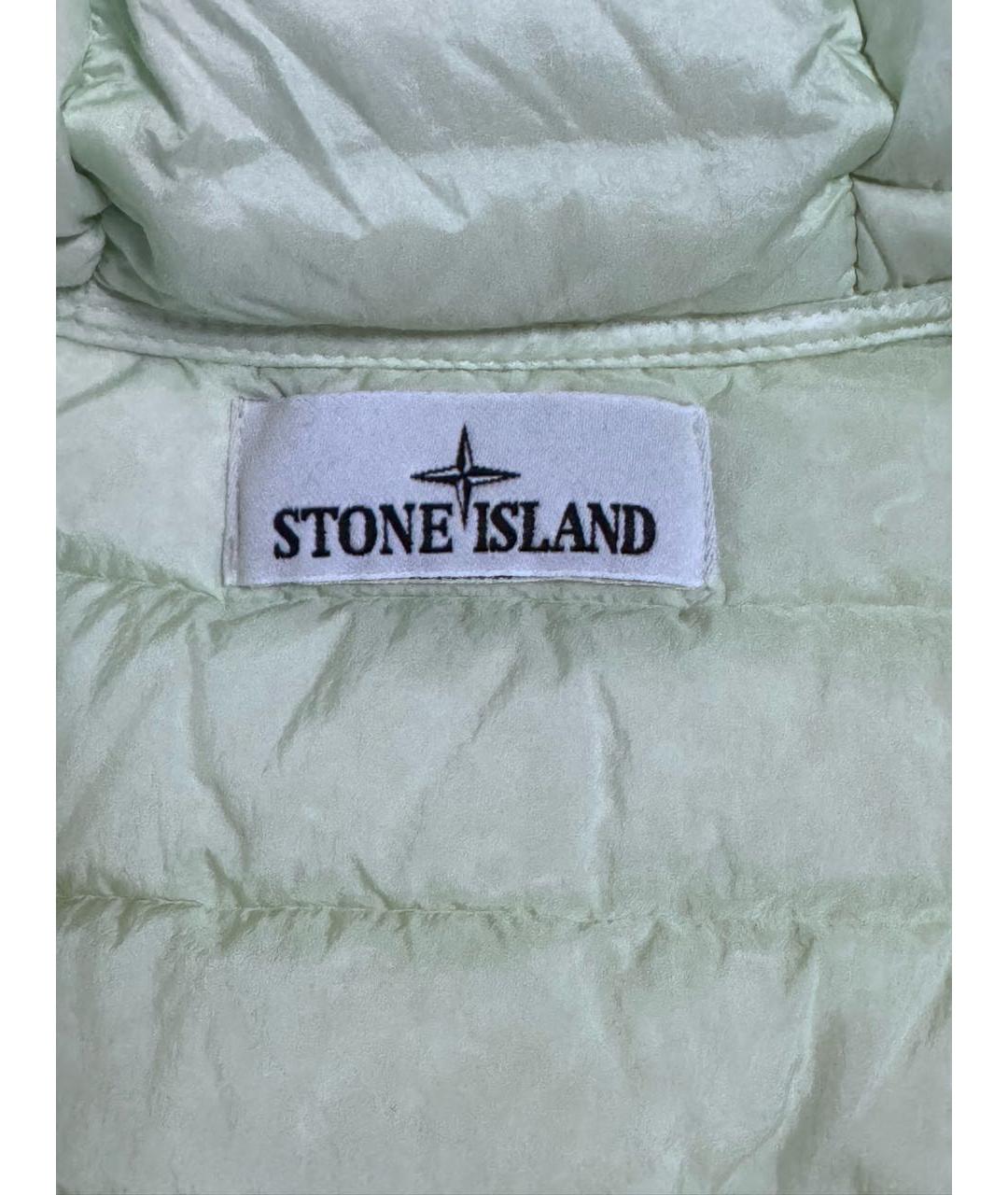 STONE ISLAND Зеленый полиамидовый пуховик, фото 3