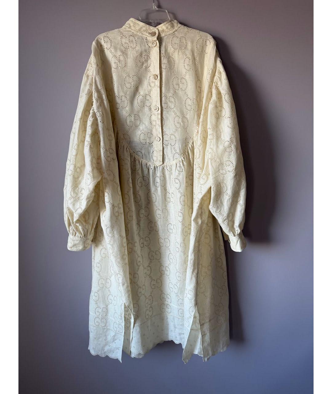 GUCCI Белое хлопковое платье, фото 9