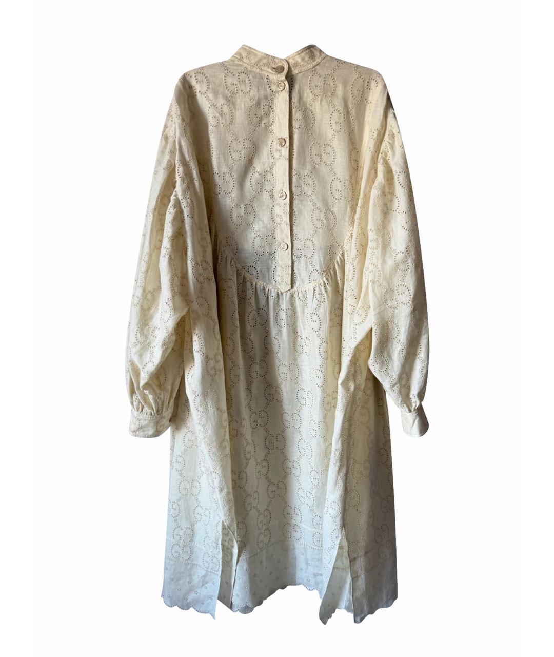 GUCCI Белое хлопковое платье, фото 1