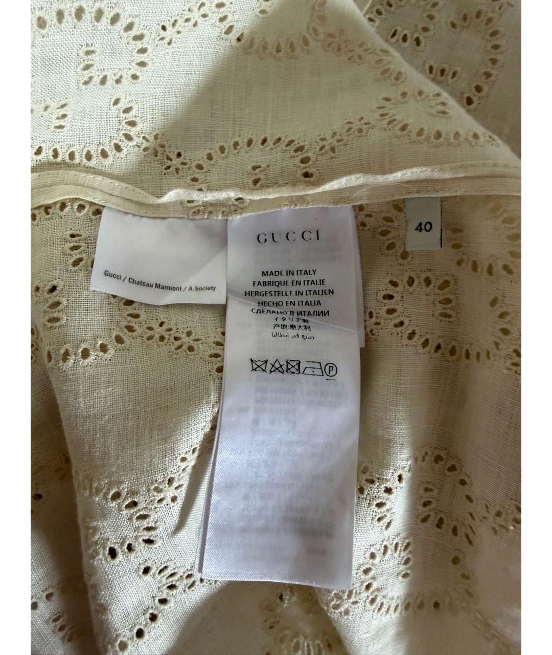 GUCCI Белое хлопковое платье, фото 5