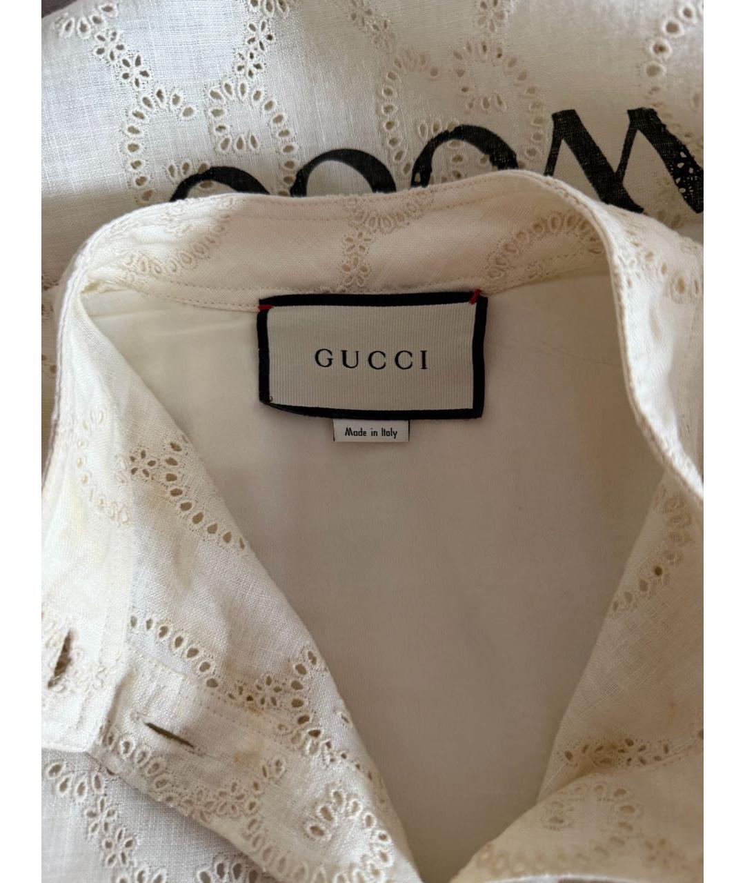 GUCCI Белое хлопковое платье, фото 3