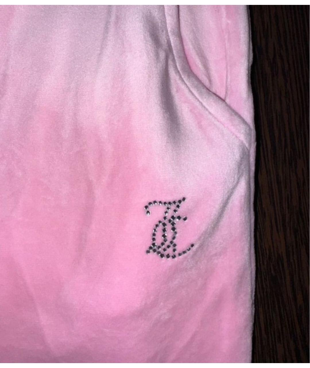 JUICY COUTURE Розовый велюровый костюм с брюками, фото 5