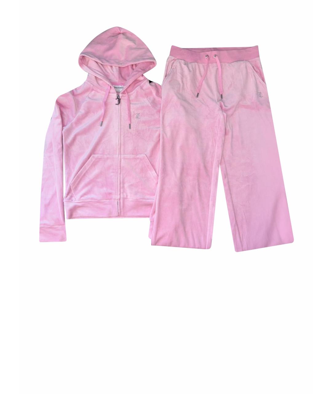 JUICY COUTURE Розовый велюровый костюм с брюками, фото 1