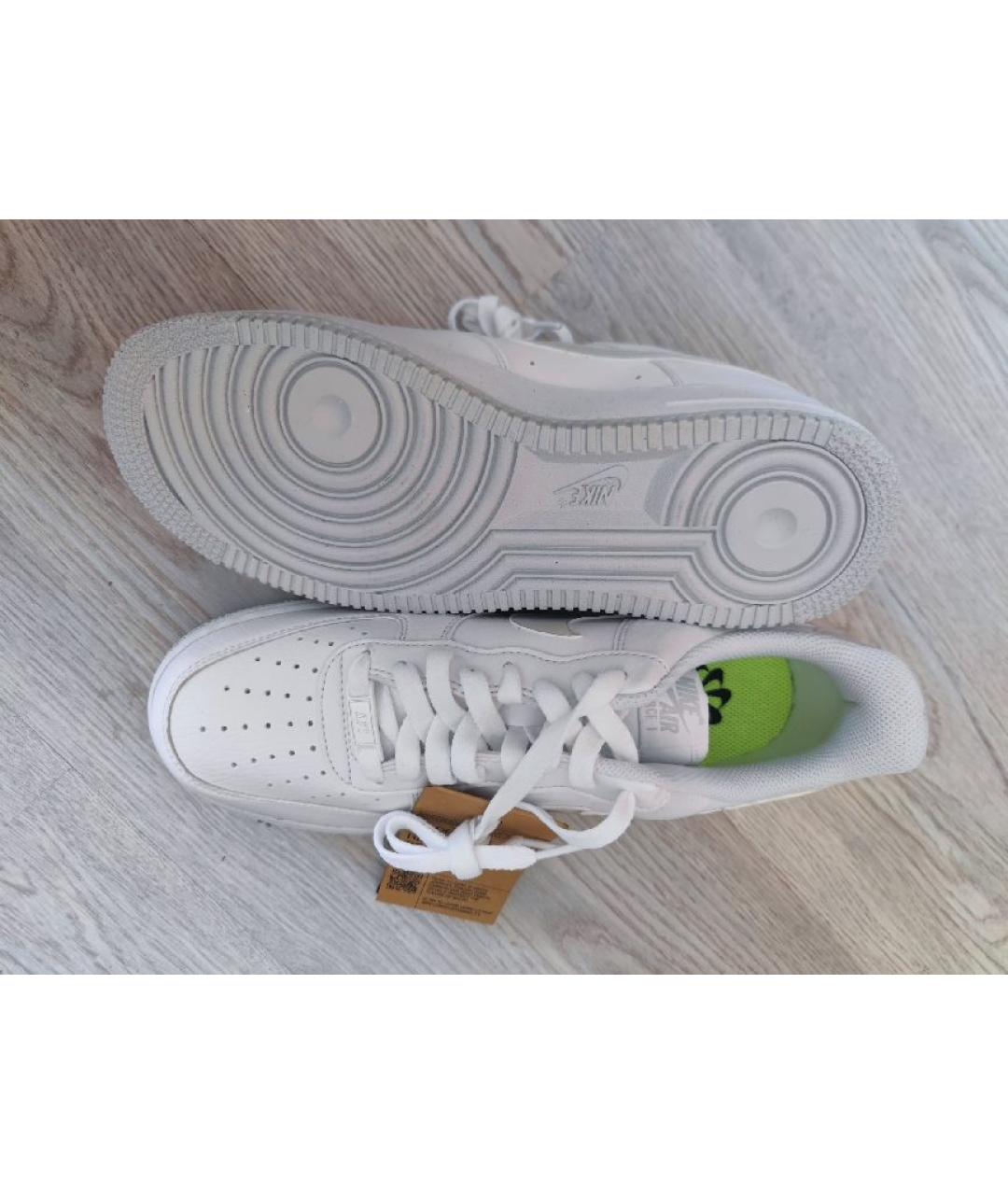 NIKE Белые кожаные кроссовки, фото 7