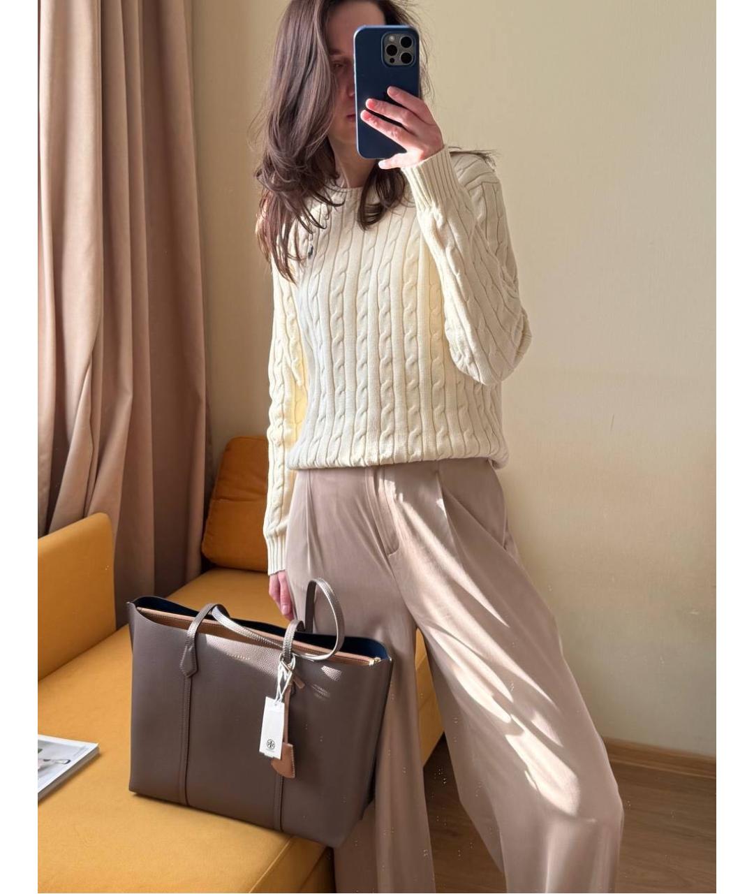 TORY BURCH Коричневая кожаная сумка тоут, фото 8