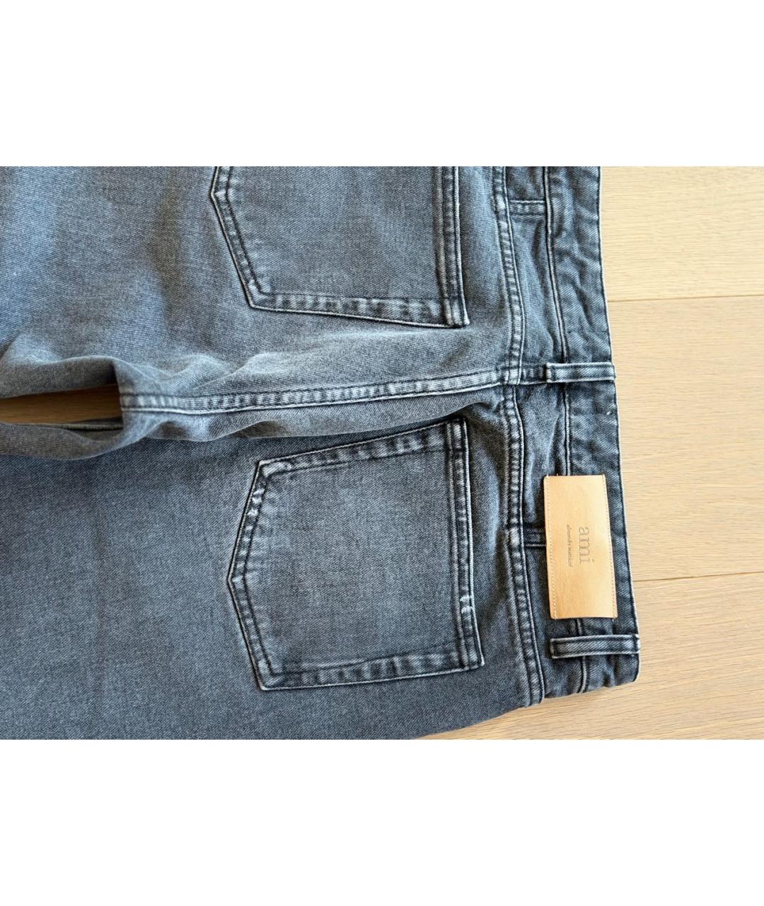 Ami Paris Черные хлопковые прямые джинсы, фото 3