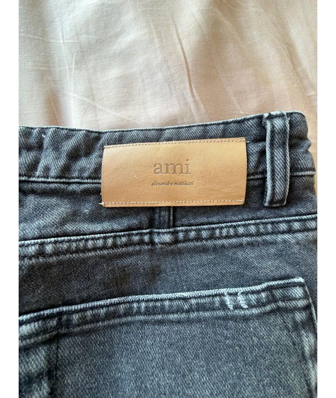 Ami Paris Черные хлопковые прямые джинсы, фото 6