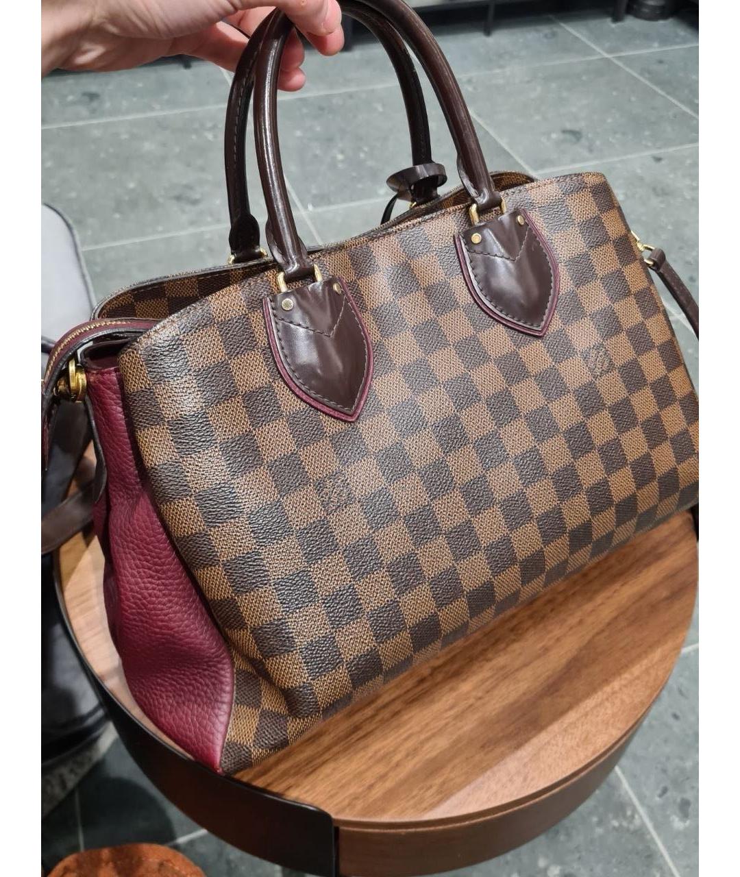 LOUIS VUITTON Коричневая кожаная сумка с короткими ручками, фото 2