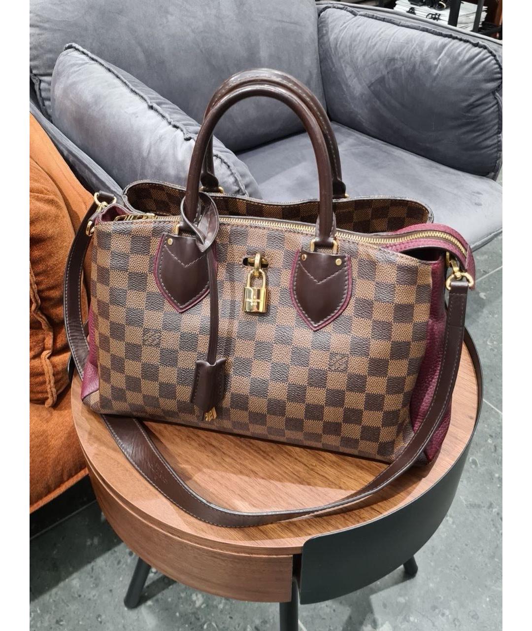 LOUIS VUITTON Коричневая кожаная сумка с короткими ручками, фото 9