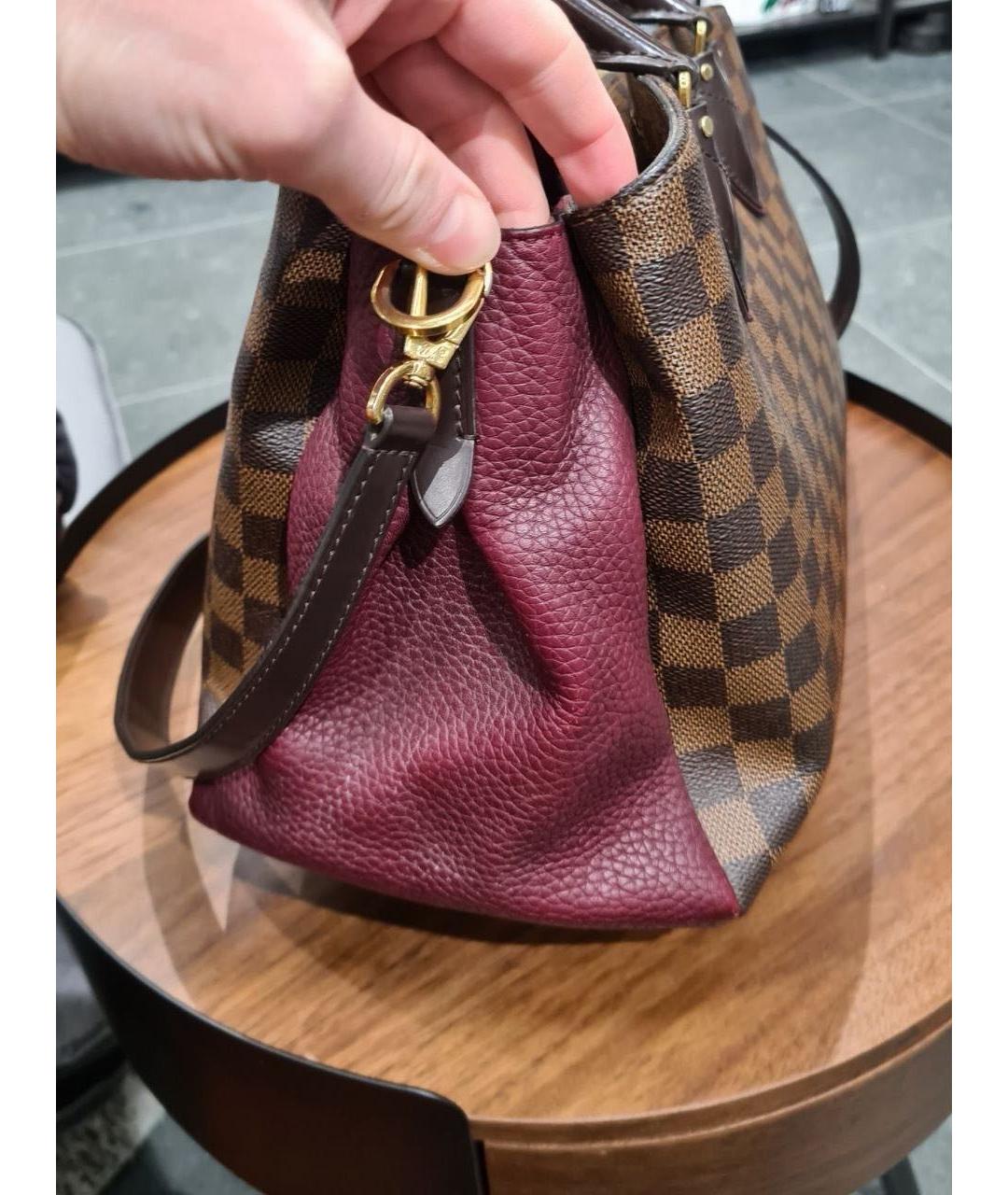 LOUIS VUITTON Коричневая кожаная сумка с короткими ручками, фото 5