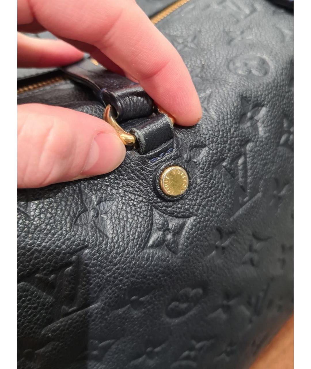 LOUIS VUITTON Черная кожаная сумка с короткими ручками, фото 8