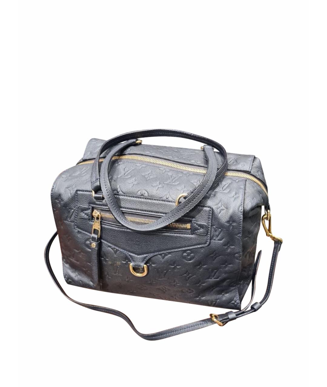 LOUIS VUITTON Черная кожаная сумка с короткими ручками, фото 1