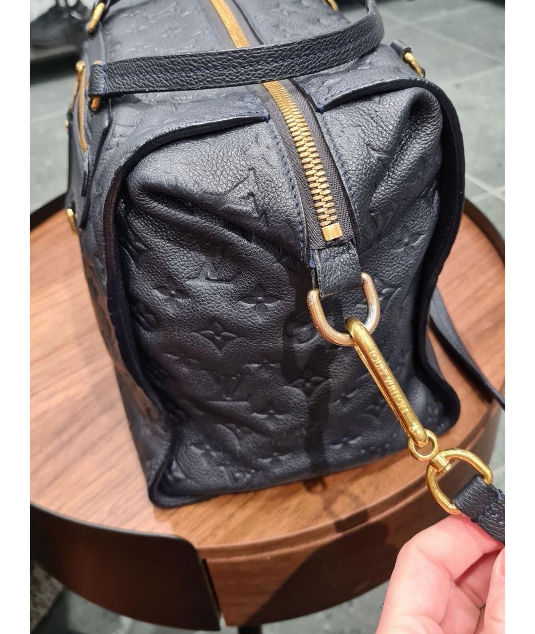 LOUIS VUITTON Черная кожаная сумка с короткими ручками, фото 4