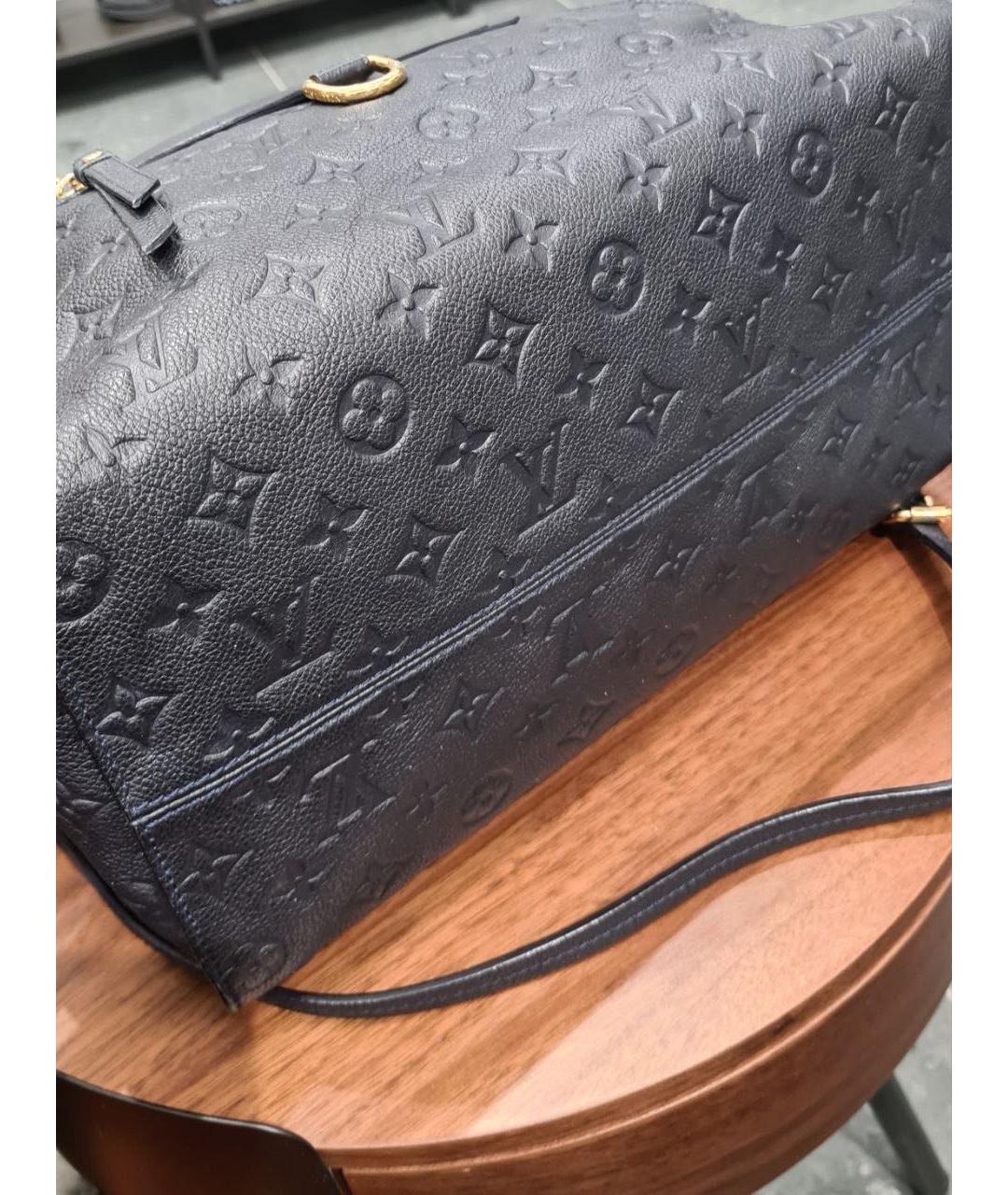 LOUIS VUITTON Черная кожаная сумка с короткими ручками, фото 3